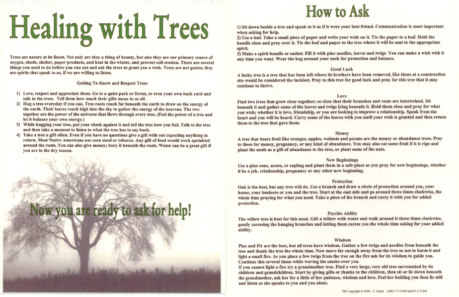 Healing with Trees Chart