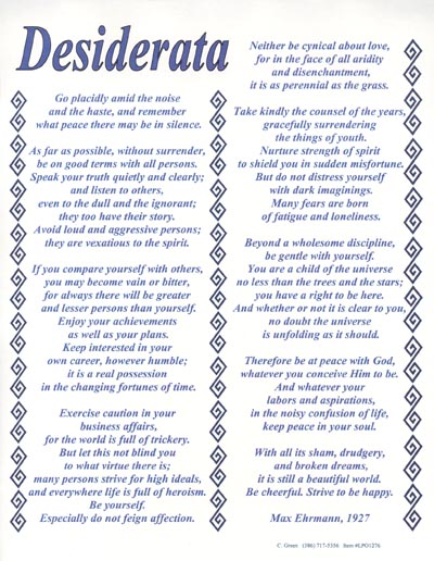 Desiderata Poster