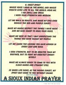 A Sioux Indian Prayer Poster