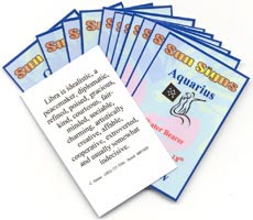 Set of 12 Sun Sign Zodiac Wallet Cards