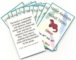 Set of 12 Native American Animal Totem Wallet Cards